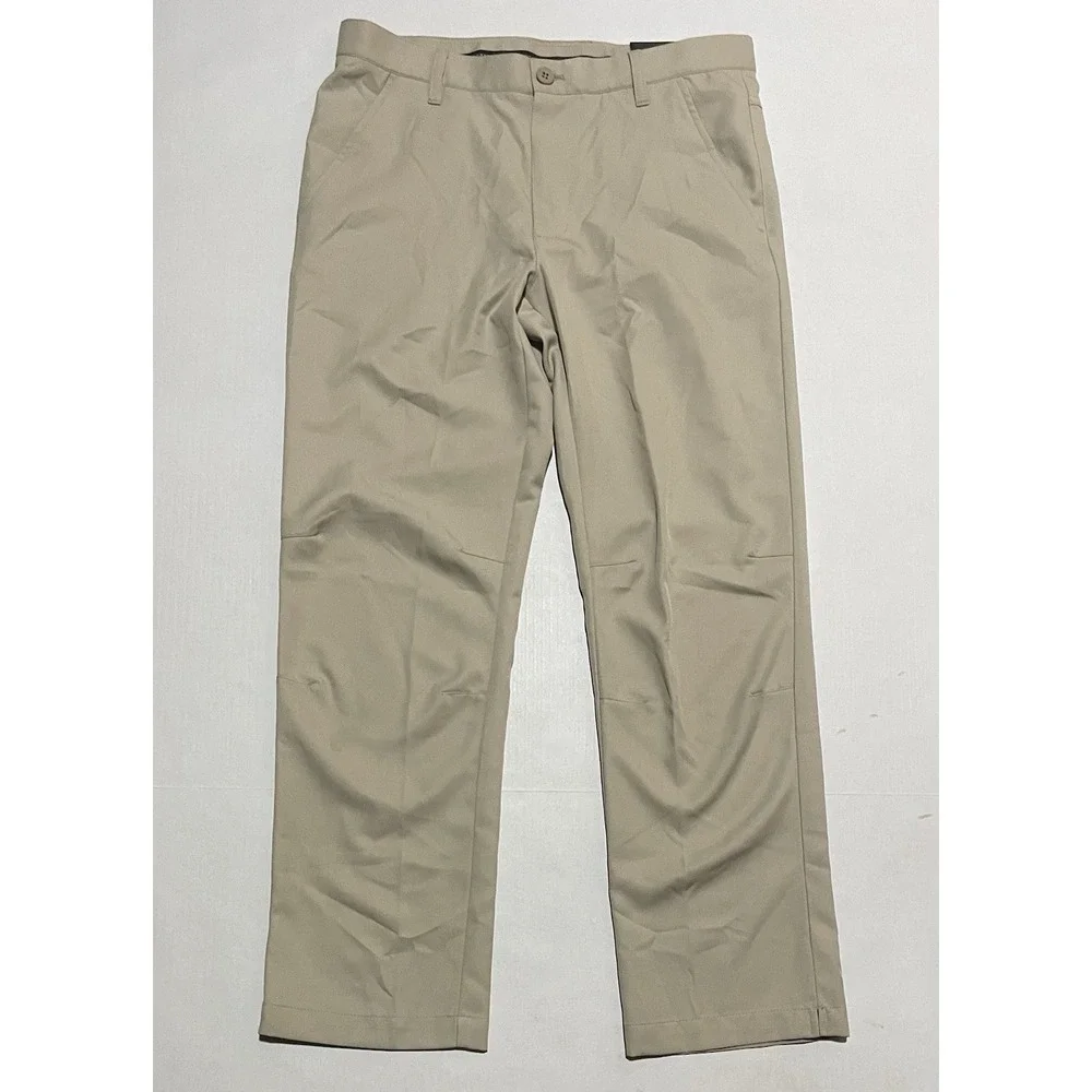 Izod Golf Pants Mens 32 X 30 Khaki Stretch Slim Fit Beige Stretch Straight Leg